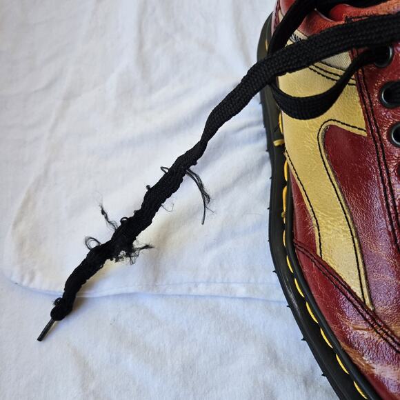 Vintage 90s Dr Martens Red/Yellow Chunky Oxfords Size 5/ US Women's 8 England - Picture 15 of 15